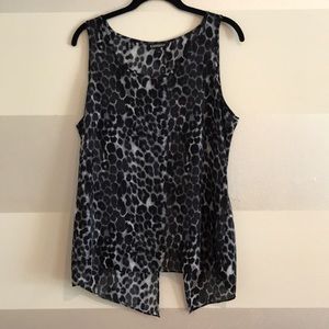 Express Black Cheetah print Top